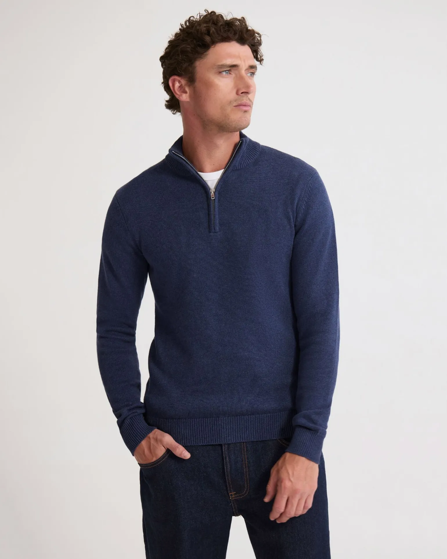 Robert Zip Neck Knit Pullover