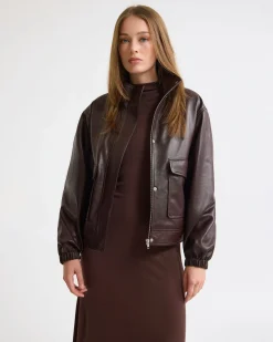 Rosie Leather Bomber