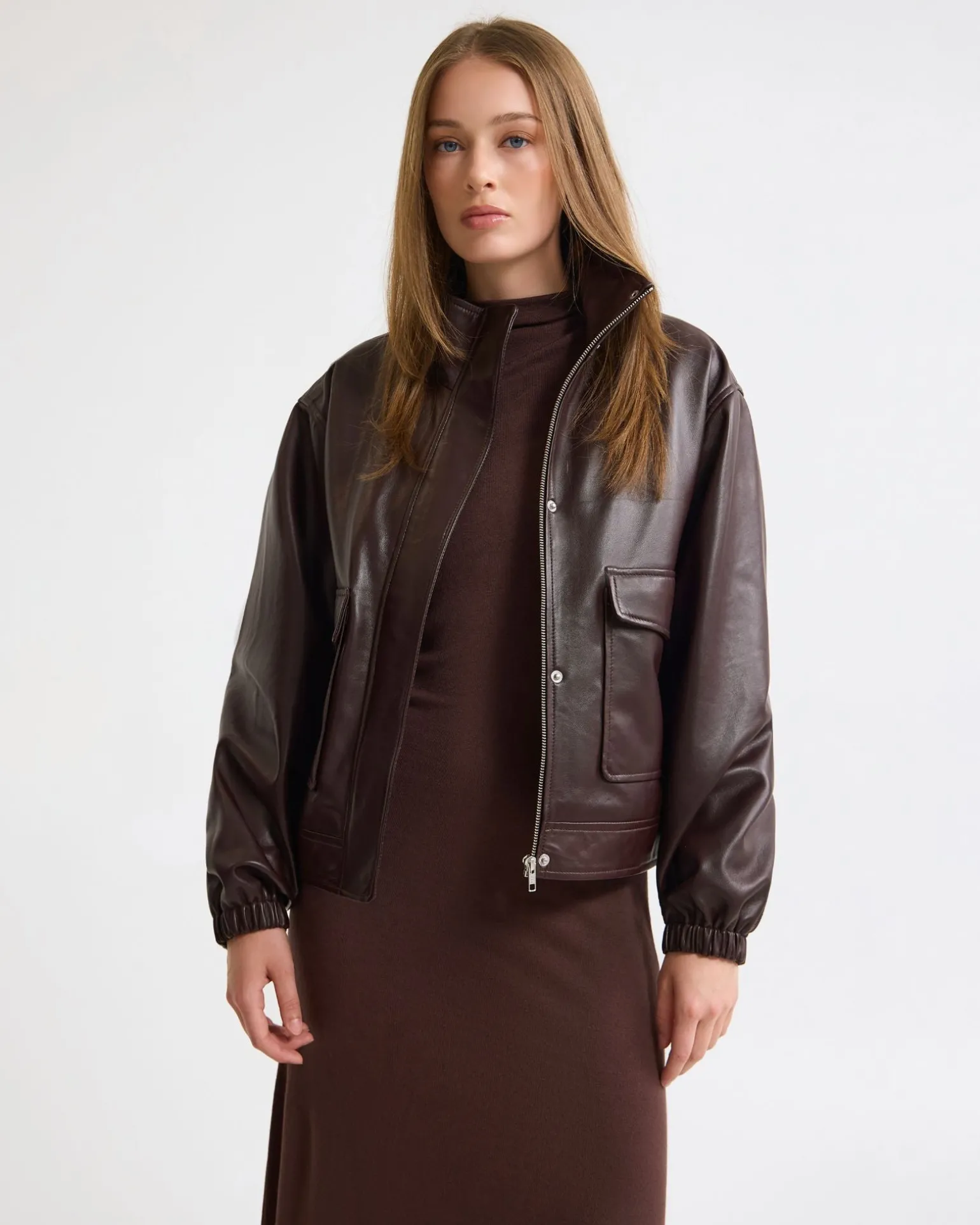 Rosie Leather Bomber