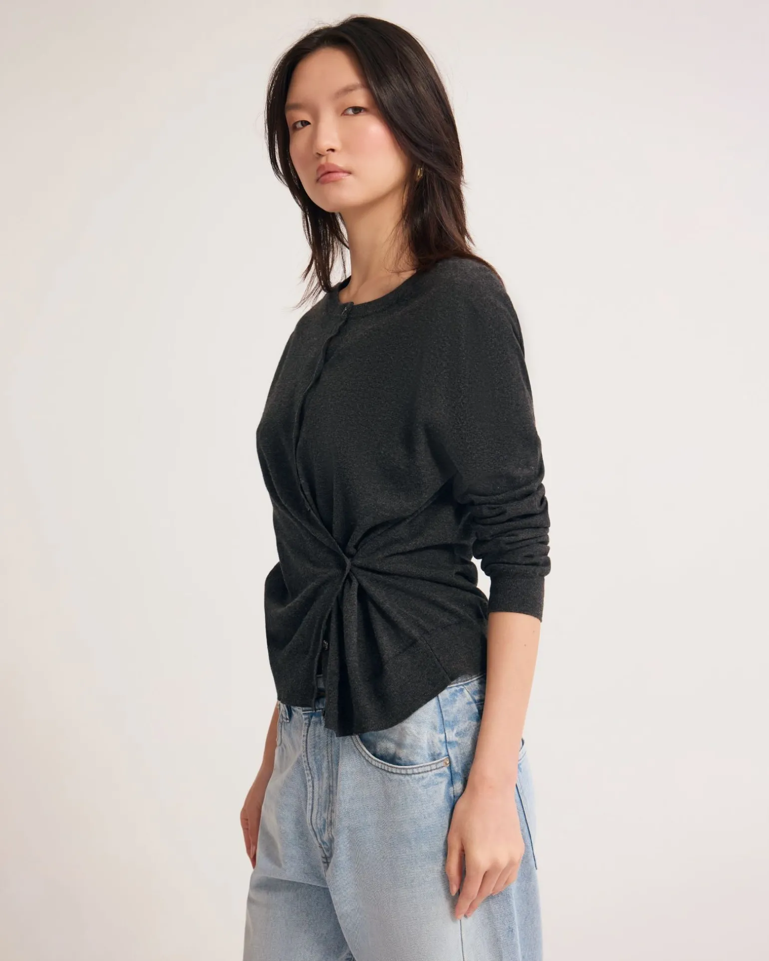 Saga Side Button Cardigan