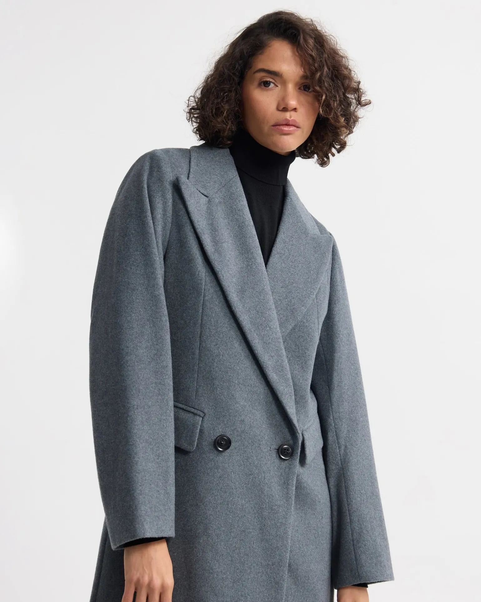 Saskia Double Breasted Wool Rich Coat
