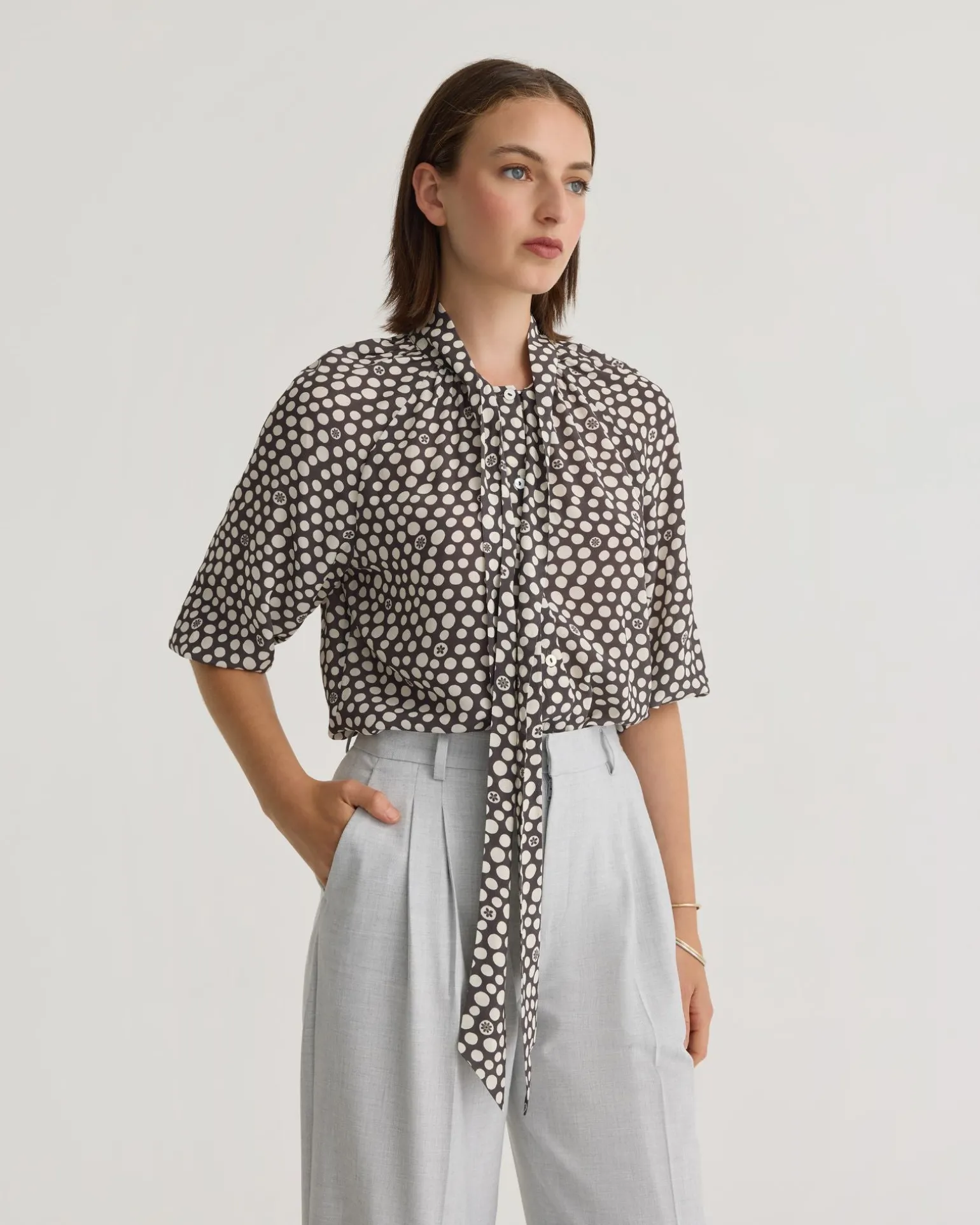 Simone Tie Neck Shirt