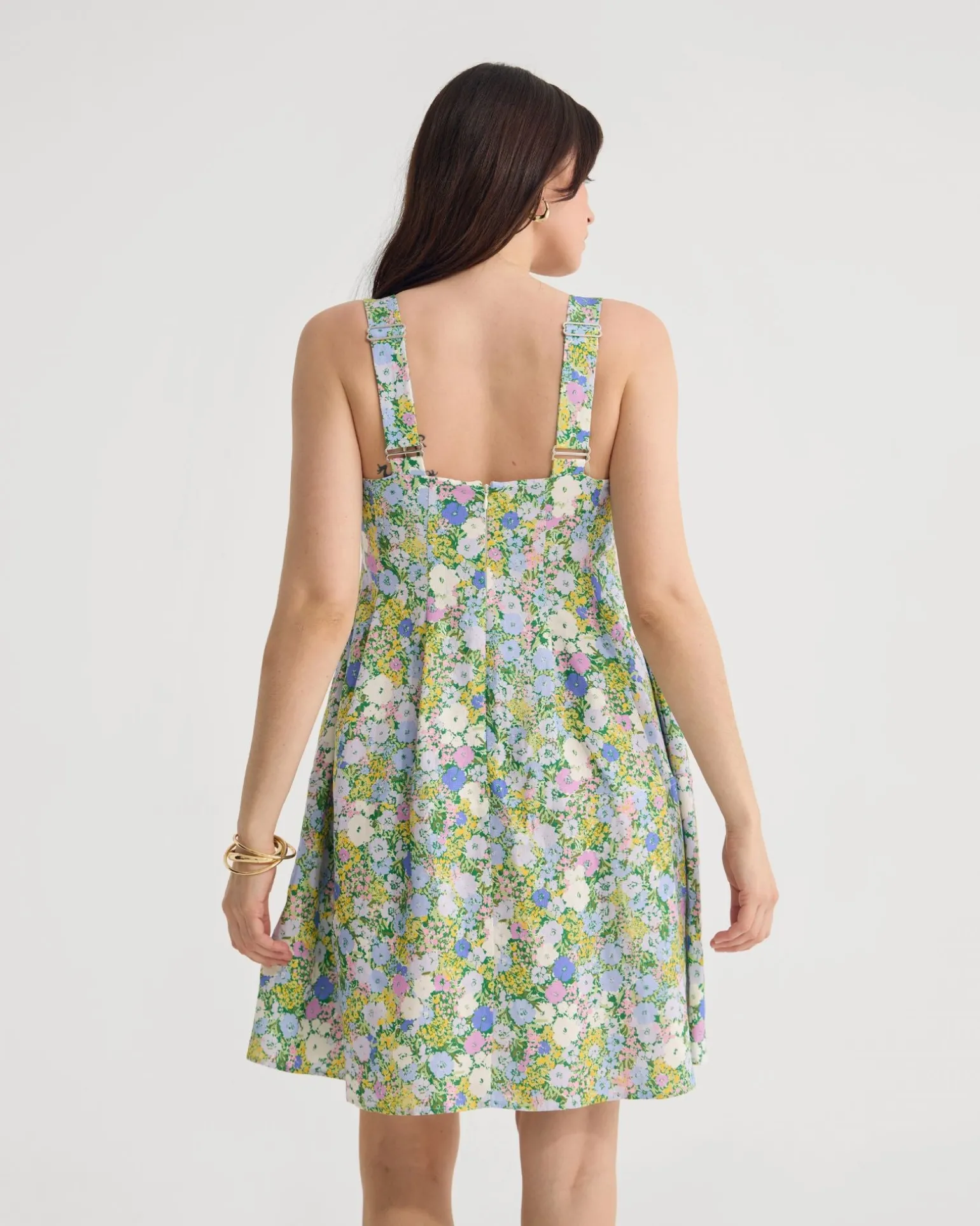 Terra Ditsy Floral Linen Dress