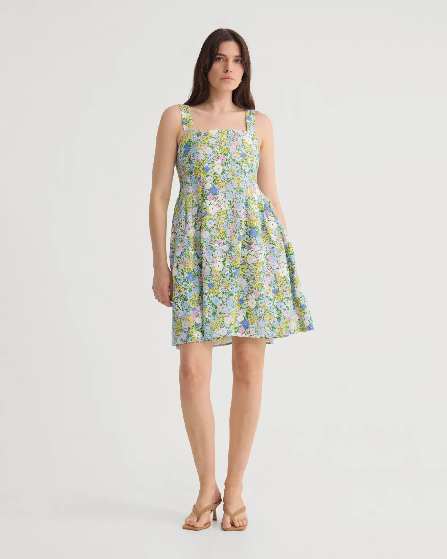 Terra Ditsy Floral Linen Dress