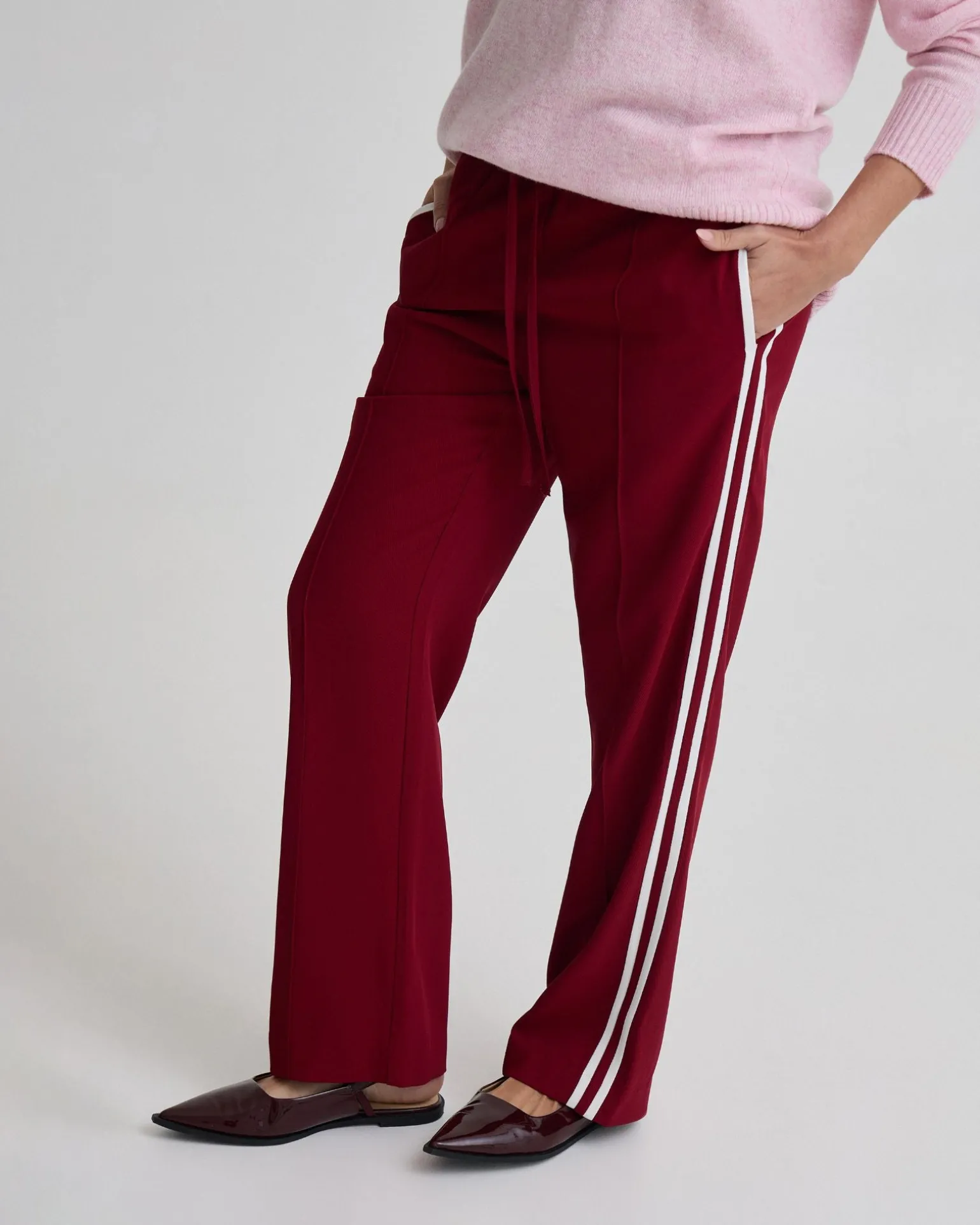 Violet Contrast Stripe Pants